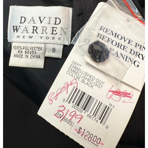 2/$30 NWT David Warren NY Layered Sheath Dress Black Sleeveless Size 8 - Picture 10 of 11